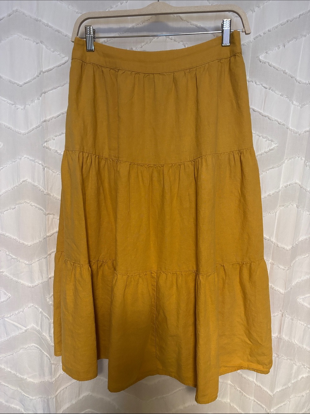 Matty M Mustard Tiered Maxi Skirt